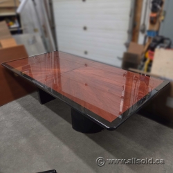 Mahogany and Black 108 x 54 Boardroom Table